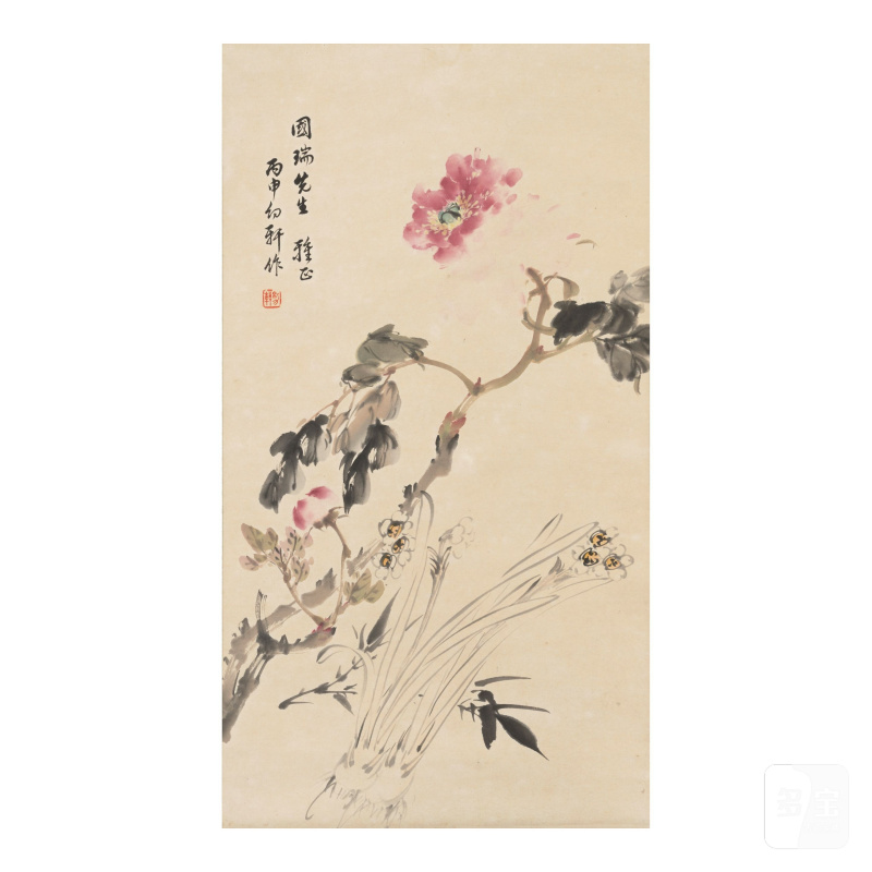 胡克敏（1909-1991）/邵幼軒（1914-2009）/裴澤三（生卒年不詳）　贈易國瑞花鳥四幀 | HU KEMIN (1909-1991)/SHAO YO-HSUAN (SHAO YOUXUAN, 1914-2009)/PEI ZESAN - 图4